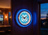 15" United States Coast Guard Neon Clock