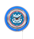 15" United States Coast Guard Neon Clock