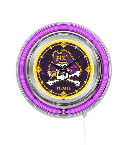 15" ECU Pirates Neon Clock