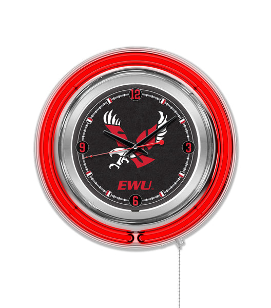 15" Eastern Washington Eagles Neon Clock