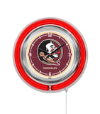 15" Florida State University Seminoles Head Neon Clock