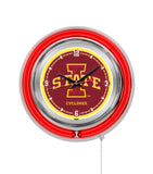 15" Iowa State Cyclones Neon Clock