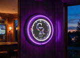15" Colorado Rockies Neon Clock