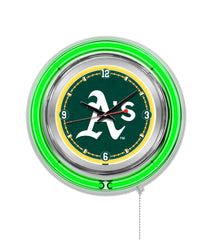 15" Oakland Athletics Neon Clock