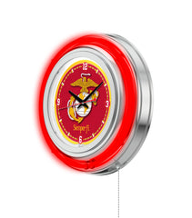 Traditional Red and Yellow 15" United States Marine Corps Neon Clock