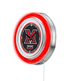 15" Miami Neon Clock | MU RedHawks Retro Neon Clock