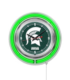 15" Michigan State Spartans Neon Clock