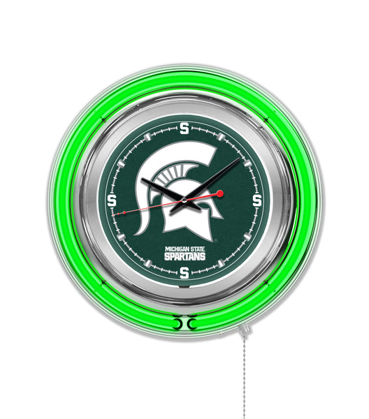 15" Michigan State Spartans Neon Clock