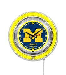 15" University of Michigan Wolverines Neon Clock