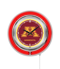 Minnesota Golden Gophers Officially Licensed Logo 15" Neon Clock