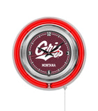 University of Montana Grizzlies Officially Licensed Logo 15" Neon Clock