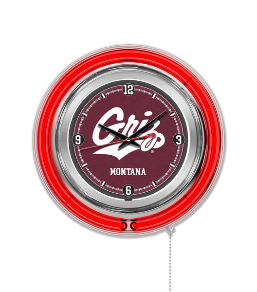 University of Montana Grizzlies Officially Licensed Logo 15" Neon Clock