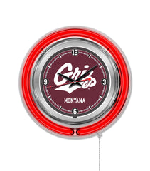 University of Montana Grizzlies Officially Licensed Logo 15" Neon Clock