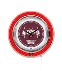 15" Mississippi State University Bulldogs Neon Clock