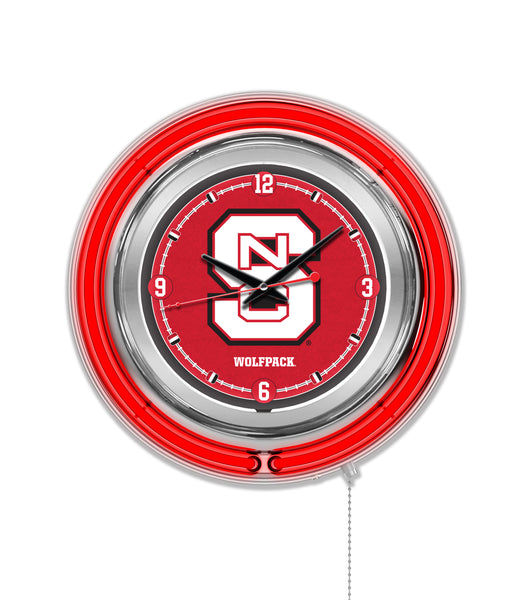 15" NC State Wolfpack Neon Clock