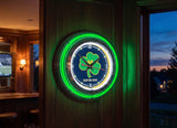 15" Notre Dame Neon Clock Fighting Irish Shamrock