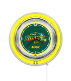 15" Chrome North Dakota State University Bison Neon Clock