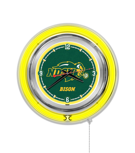 15" Chrome North Dakota State University Bison Neon Clock