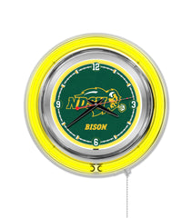 15" Chrome North Dakota State University Bison Neon Clock