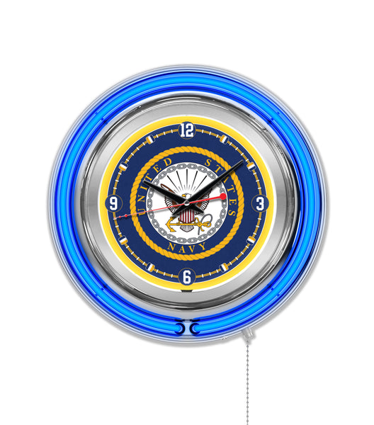 15" United States Navy Neon Clock