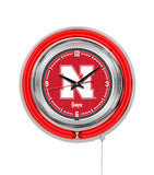 15" Nebraska Neon Clock | UN Cornhuskers Retro Neon Clock