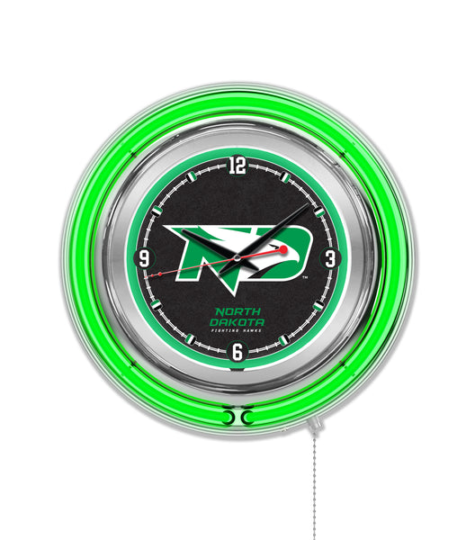 15" North Dakota Fighting Hawks Neon Clock