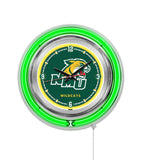 15" Northern Michigan Neon Clock | NMU Wildcats Retro Neon Clock