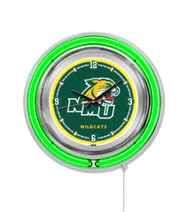 15" Northern Michigan Neon Clock | NMU Wildcats Retro Neon Clock