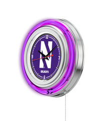 15" Northwestern Wildcats Neon Clock