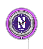 15" Northwestern Wildcats Neon Clock