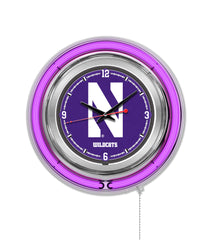 15" Northwestern Wildcats Neon Clock