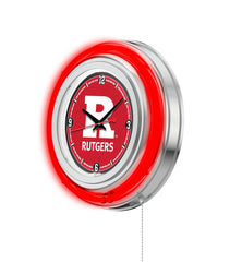 15" Rutgers Scarlet Knights Neon Clock