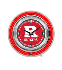 Rutgers Officially Licensed Logo 15" Neon Clock by Holland Bar Stool Company