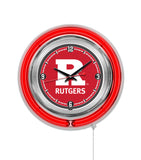 15" Rutgers Scarlet Knights Neon Clock