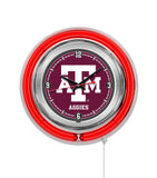 15" Texas A&M Aggies Neon Clock