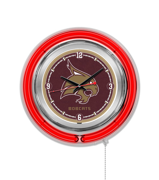 15" Texas State Neon Clock | TSU Bobcats Retro Neon Clock