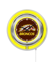 15" Western Michigan Neon Clock | WMU Broncos Retro Neon Clock