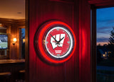 15" University of Wisconsin Badgers W Script Neon Clock