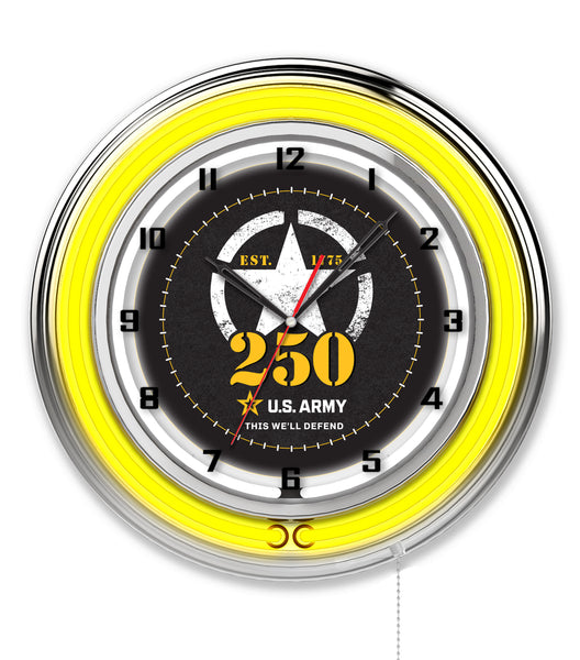 19" United States Army 250th Anniversary Neon Clock
