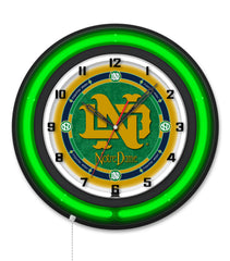 Notre Dame (Vintage) Black Case Neon Clock