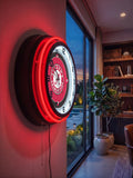 University of Alabama (Script A) Black Case Neon Clock
