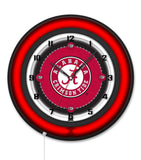 University of Alabama (Script A) Black Case Neon Clock