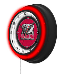 University of Alabama (Elephant) Black Case Neon Clock