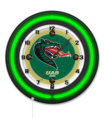 University of Alabama at Birmingham Black Case Neon Clock