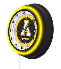 Appalachian State University Black Case Neon Clock