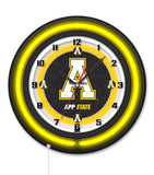 Appalachian State University Black Case Neon Clock