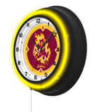 Arizona State University (Sparky) Black Case Neon Clock