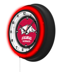 University of Arkansas Black Case Neon Clock