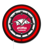 University of Arkansas Black Case Neon Clock