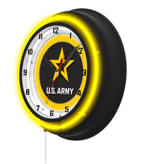 United States Army Black Case Neon Clock